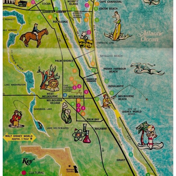 Explore Florida’s Space Coast Brochure 1970, Cocoa Beach, NASA, Disney, Jeannie - Picture 4 of 6